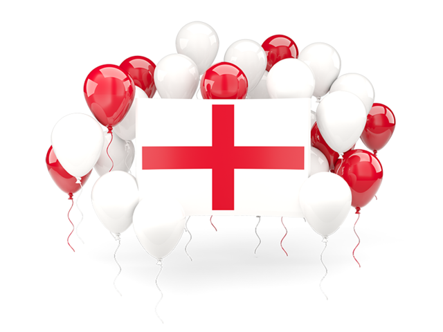 Square flag with balloons. Download flag icon of England at PNG format