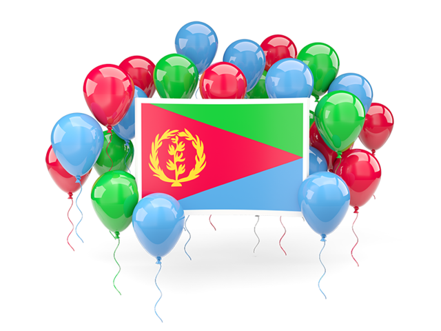 Square flag with balloons. Download flag icon of Eritrea at PNG format