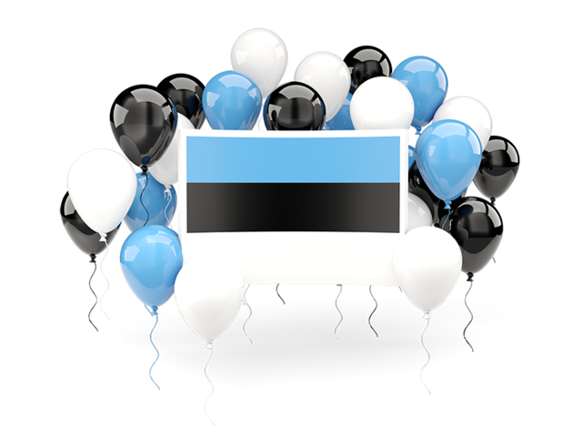 Флаг с воздушными шарами. Скачать флаг. Эстония