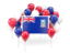 Falkland Islands. Square flag with balloons. Download icon.