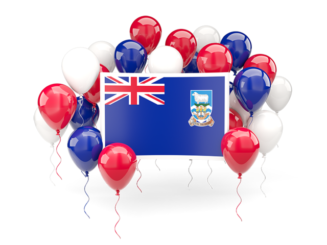 Square flag with balloons. Download flag icon of Falkland Islands at PNG format