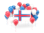 Faroe Islands. Square flag with balloons. Download icon.