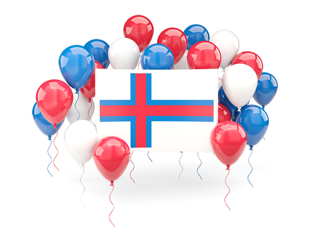 Square flag with balloons. Download flag icon of Faroe Islands at PNG format