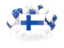 Finland. Square flag with balloons. Download icon.