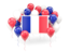 France. Square flag with balloons. Download icon.