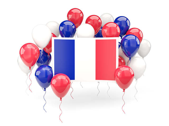 Флаг с воздушными шарами. Скачать флаг. Франция