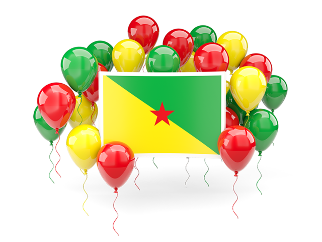 Square flag with balloons. Download flag icon of French Guiana at PNG format