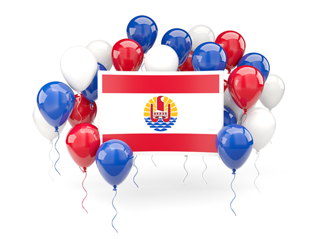 Square flag with balloons. Download flag icon of French Polynesia at PNG format