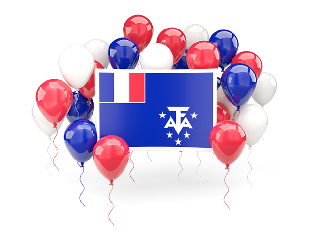 Square flag with balloons. Download flag icon of French Southern and Antarctic Lands at PNG format