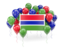 Gambia. Square flag with balloons. Download icon.