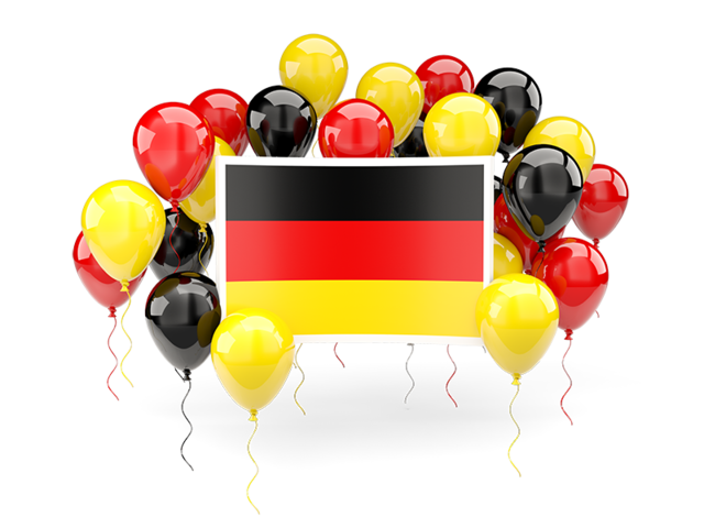 Square flag with balloons. Download flag icon of Germany at PNG format