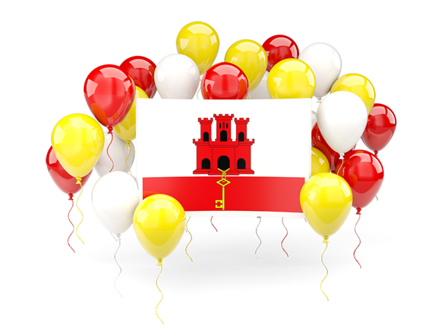 Square flag with balloons. Download flag icon of Gibraltar at PNG format