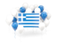 Greece. Square flag with balloons. Download icon.