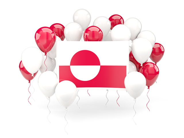 Square flag with balloons. Download flag icon of Greenland at PNG format