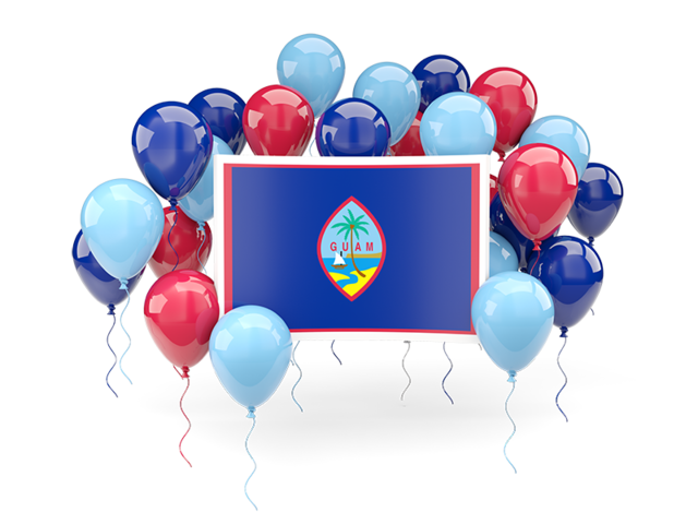 Square flag with balloons. Download flag icon of Guam at PNG format