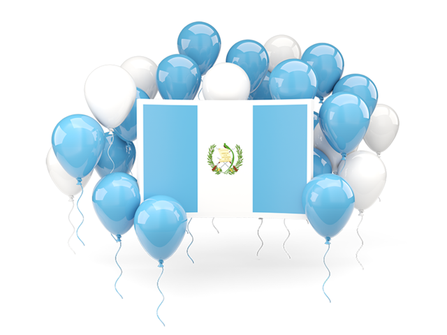 Square flag with balloons. Download flag icon of Guatemala at PNG format