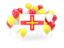 Guernsey. Square flag with balloons. Download icon.