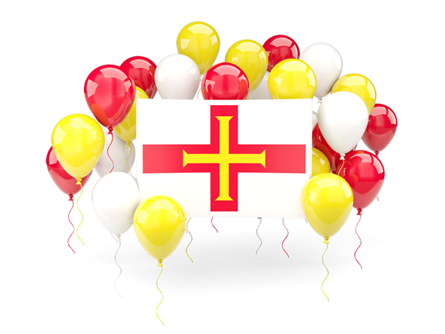 Square flag with balloons. Download flag icon of Guernsey at PNG format