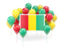Guinea. Square flag with balloons. Download icon.