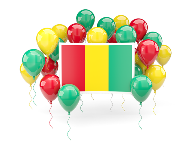 Square flag with balloons. Download flag icon of Guinea at PNG format