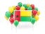 Guinea-Bissau. Square flag with balloons. Download icon.