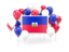 Haiti. Square flag with balloons. Download icon.