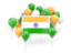 India. Square flag with balloons. Download icon.