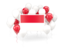 Indonesia. Square flag with balloons. Download icon.