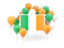 Ireland. Square flag with balloons. Download icon.