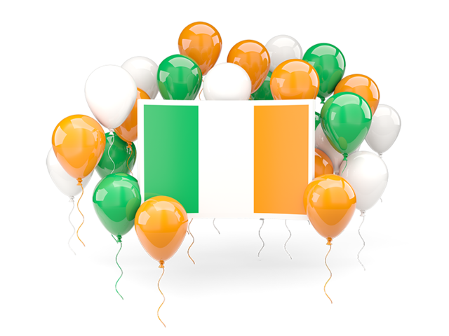 Square flag with balloons. Download flag icon of Ireland at PNG format