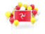 Isle of Man. Square flag with balloons. Download icon.