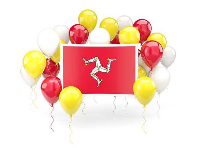 Square flag with balloons. Download flag icon of Isle of Man at PNG format