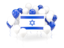 Israel. Square flag with balloons. Download icon.