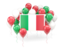 Italy. Square flag with balloons. Download icon.