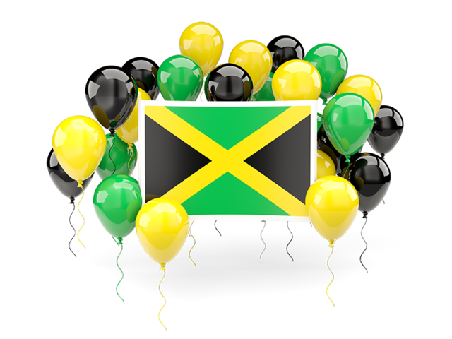 Square flag with balloons. Download flag icon of Jamaica at PNG format