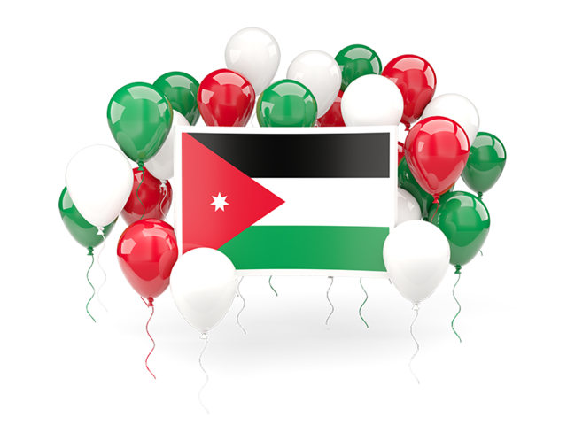 Square flag with balloons. Download flag icon of Jordan at PNG format