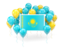 Kazakhstan. Square flag with balloons. Download icon.