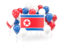 North Korea. Square flag with balloons. Download icon.