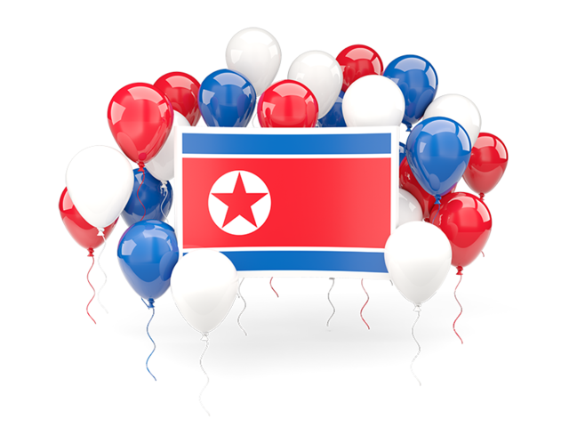 Square flag with balloons. Download flag icon of North Korea at PNG format