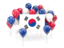 South Korea. Square flag with balloons. Download icon.