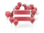 Latvia. Square flag with balloons. Download icon.