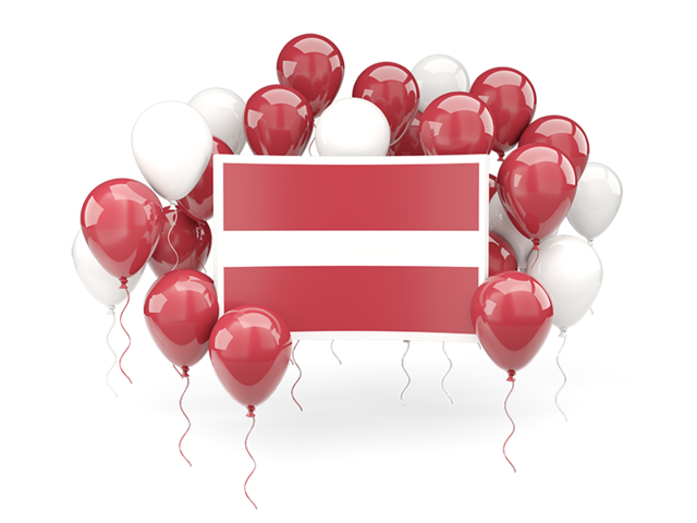 Square flag with balloons. Download flag icon of Latvia at PNG format