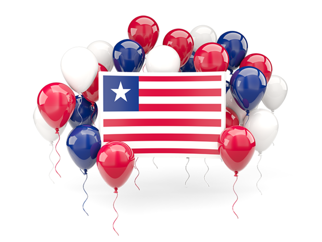 Square flag with balloons. Download flag icon of Liberia at PNG format
