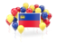 Liechtenstein. Square flag with balloons. Download icon.