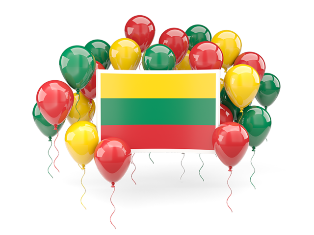 Флаг с воздушными шарами. Скачать флаг. Литва
