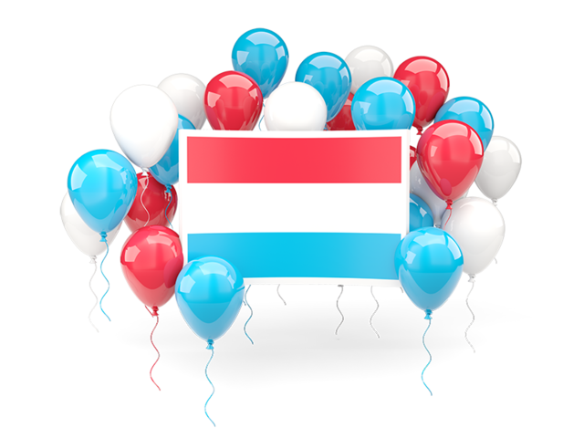 Square flag with balloons. Download flag icon of Luxembourg at PNG format