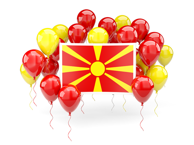 Square flag with balloons. Download flag icon of Macedonia at PNG format