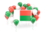 Madagascar. Square flag with balloons. Download icon.