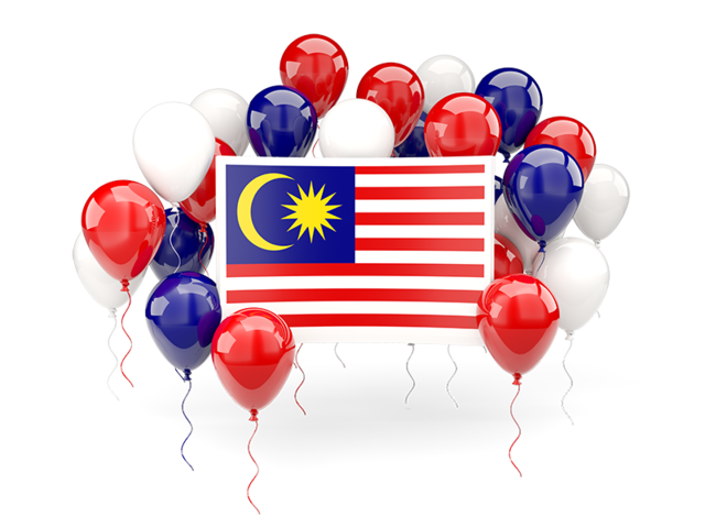 Square flag with balloons. Download flag icon of Malaysia at PNG format
