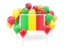 Mali. Square flag with balloons. Download icon.